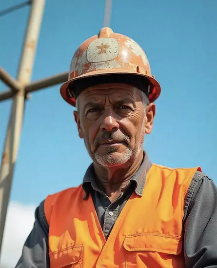 Portrait of Tomasz, 1st Scaffolder at ORANJEGROEP